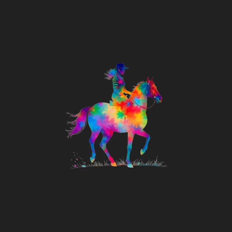 Colorful Horse Rider Bucket Hat