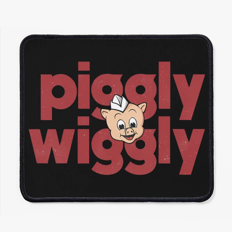 Vintage Piggly Wiggly Supermarket Logo with Cartoon Pig Mouse Pad