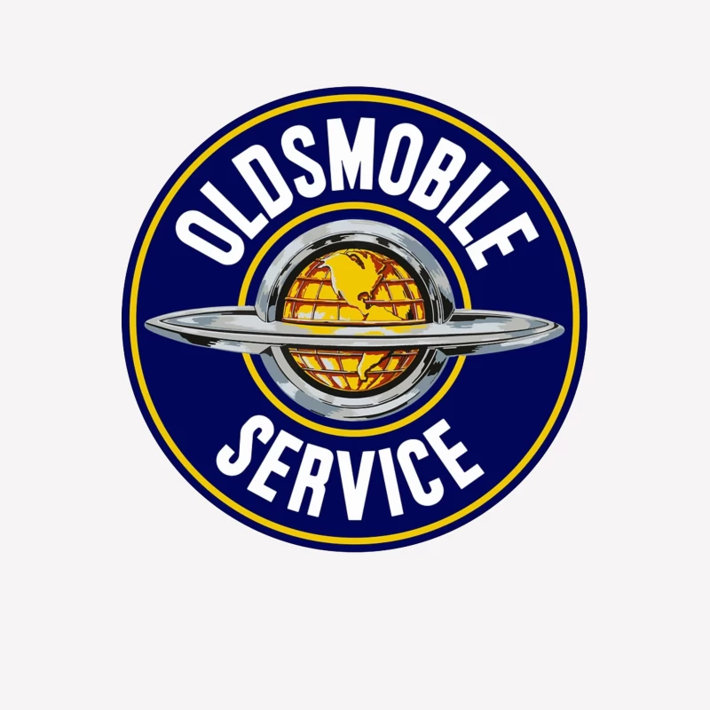 Vintage Oldsmobile Service Station Logo with Globe Design Male T-Shirt