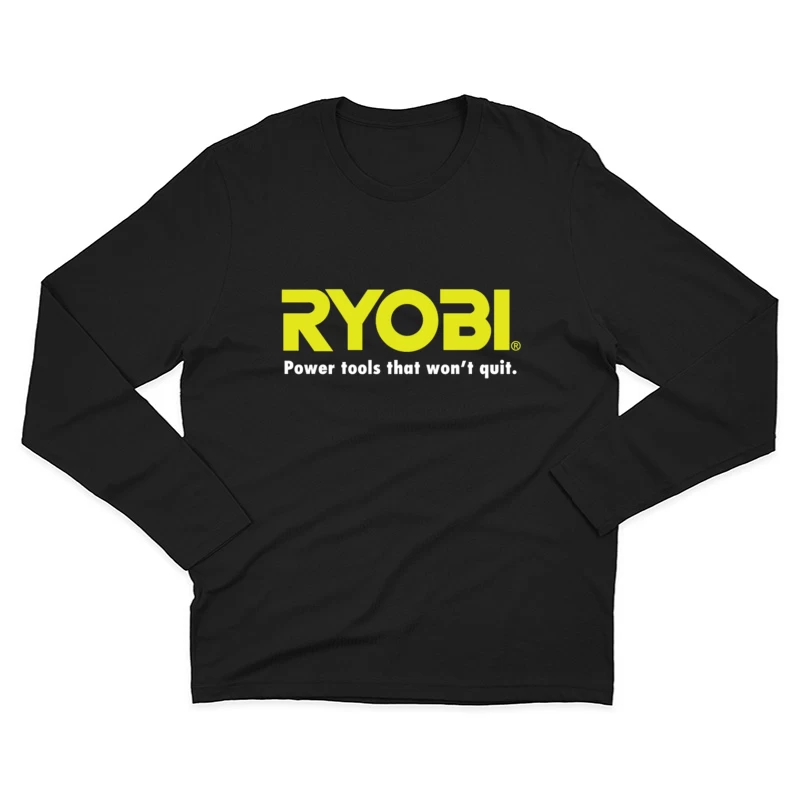 Ryobi Power Tools Corporate Logo with Slogan Male Long Sleeve T-Shirt