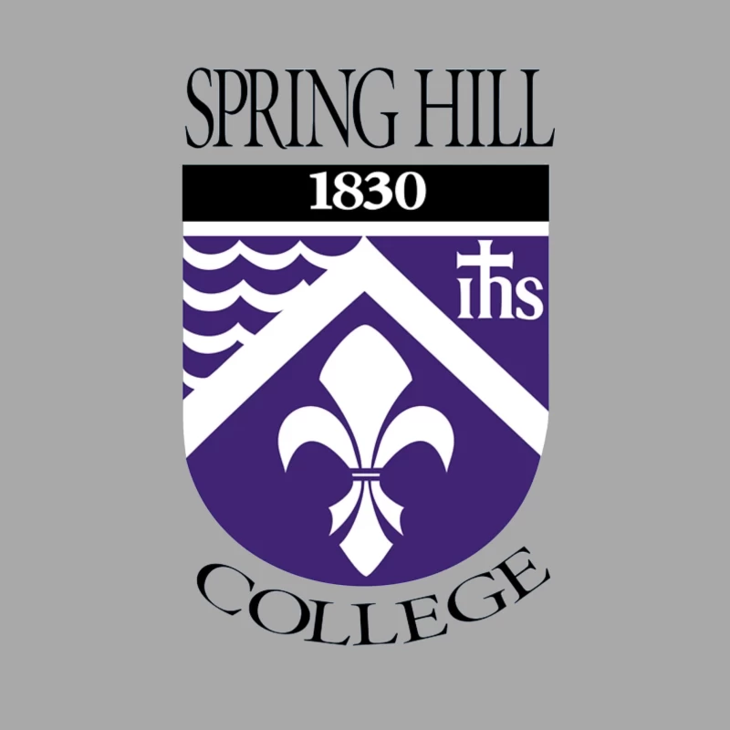 Spring Hill College Historic Shield Logo with Religious Symbolism (Est. 1830) Male Pullover Hoodie