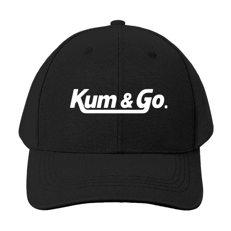 White Outlined Kum & Go Logo Design Baseball Cap