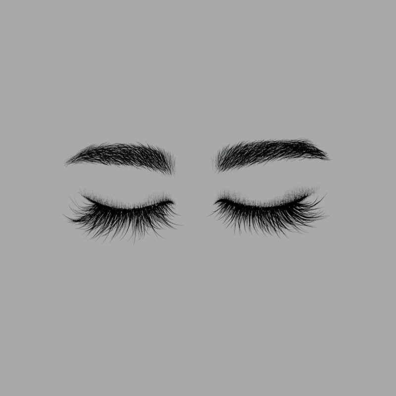 Feminine Beauty: Closed Eyes with Long Lashes and Defined Brows Male Pullover Hoodie