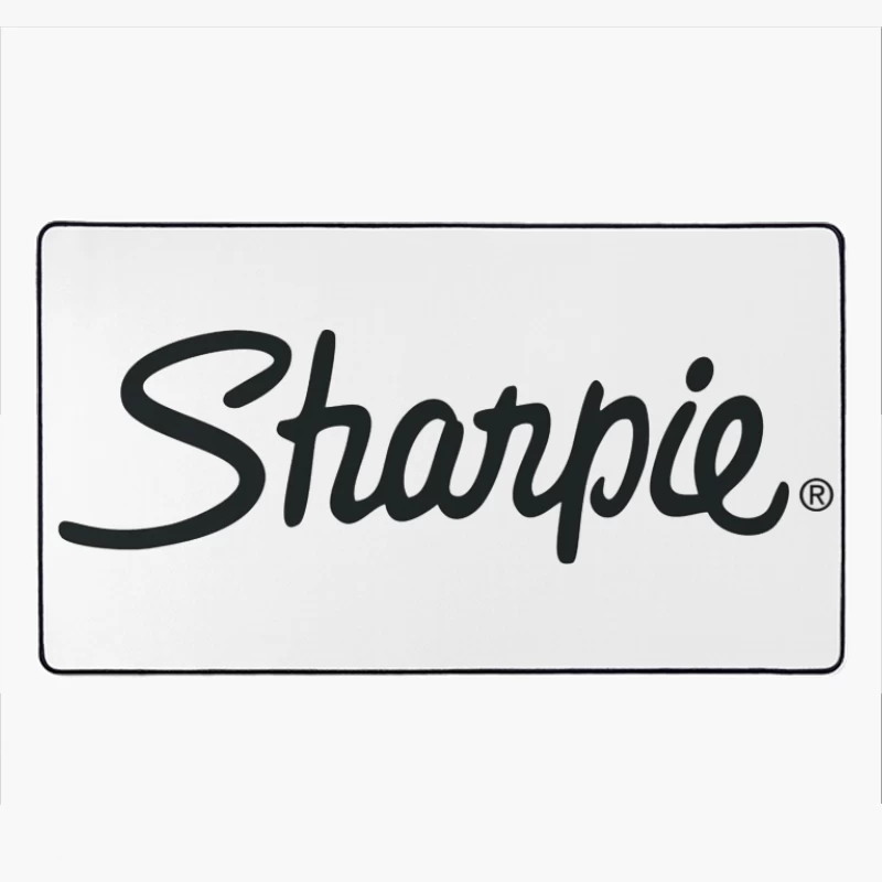 Sharpie Brand Logo in Classic Black Script Typography Desk Mat