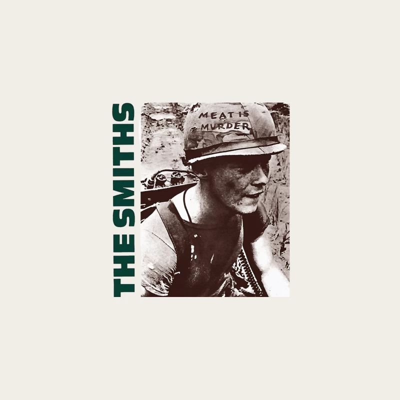 Vintage Activist Portrait with "Meat is Murder" Helmet Bucket Hat