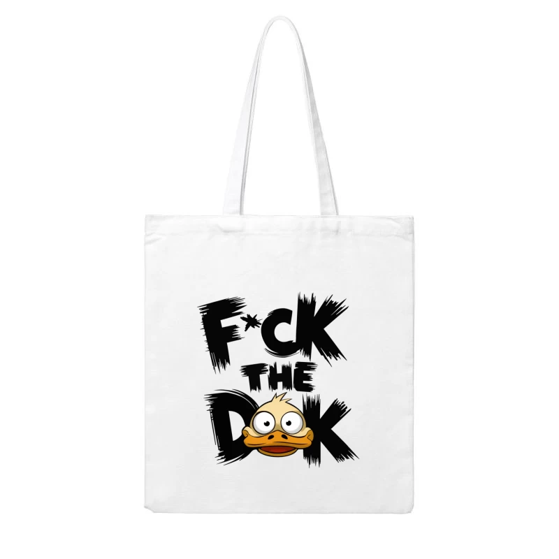 Angry Cartoon Duck Cotton Tote Bag