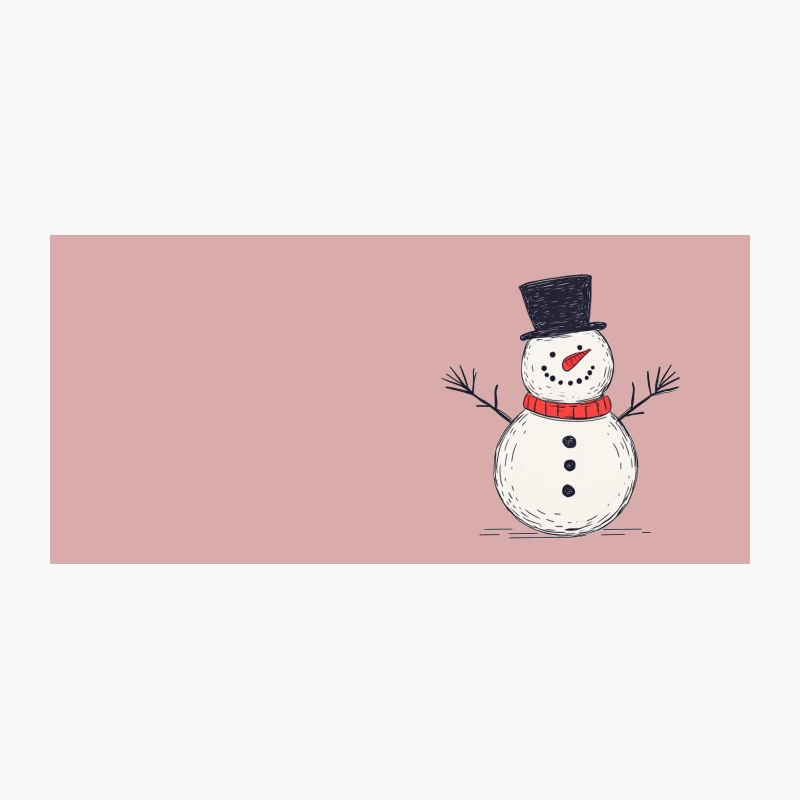 Cartoon Snowman with Top Hat and Scarf in Winter Holiday Illustration Coffee Mug