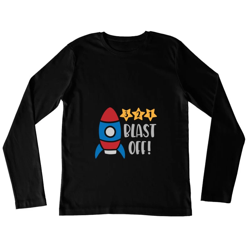 Compte à rebours de fusée ludique Femme Manches Longues T-Shirt