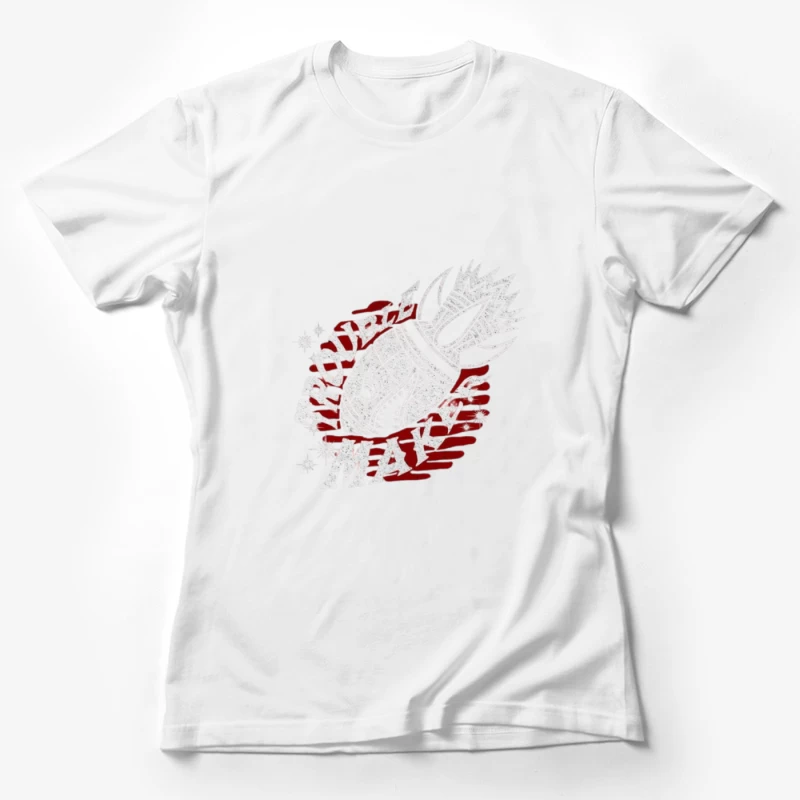 Fairy Tail Anime Guild Symbol in Red and White Female T-Shirt