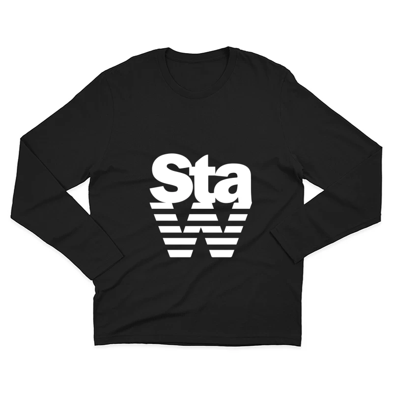 Modernes Logo mit Streifen Herren Langarm T-Shirt
