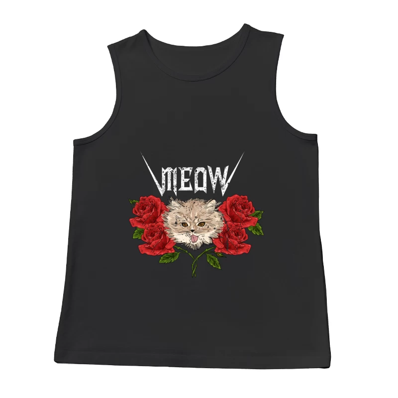 Chat Heavy Metal avec Roses Homme Débardeur