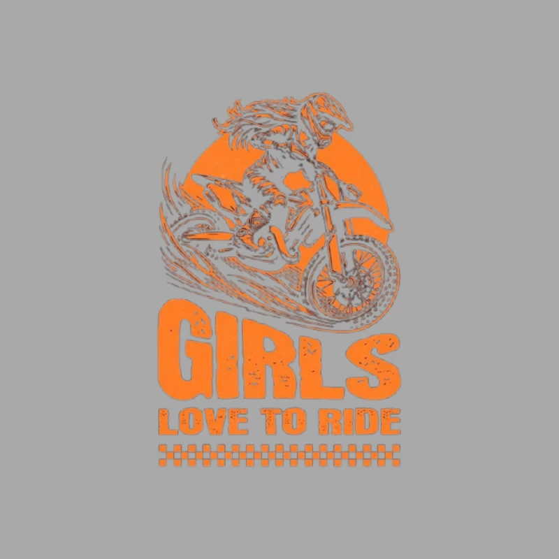 Girls Love to Ride - Motocross Racing Design Male Pullover Hoodie