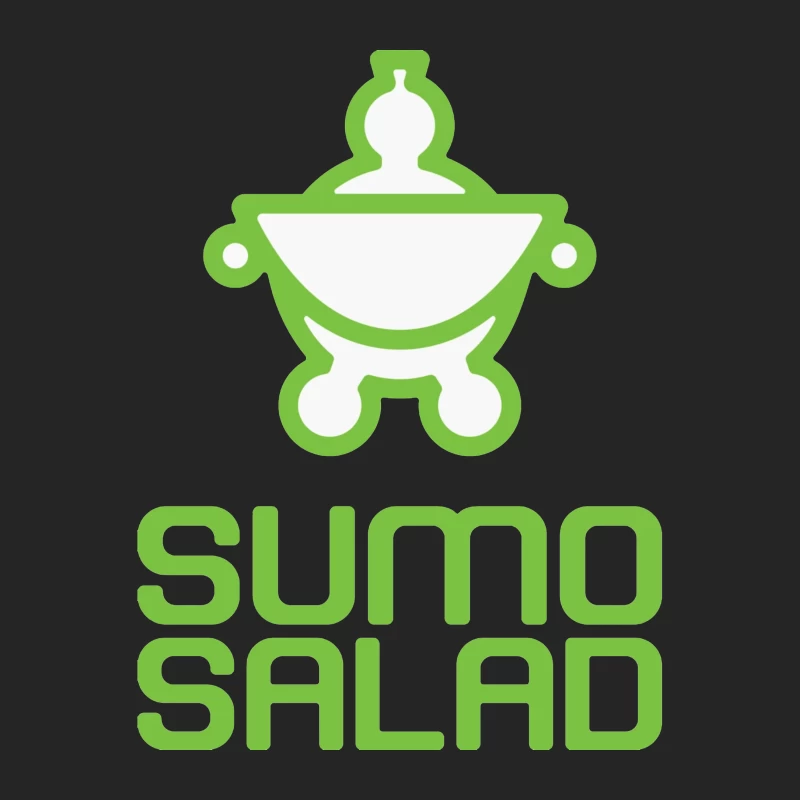 Green Minimalist Sumo Salad Restaurant Logo Male Pullover Sweatshirt