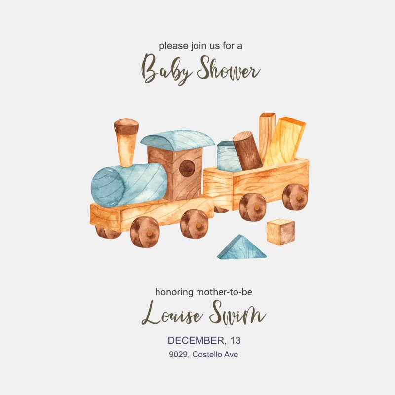 Holzspielzeug Baby Shower Einladung Herren Tanktops