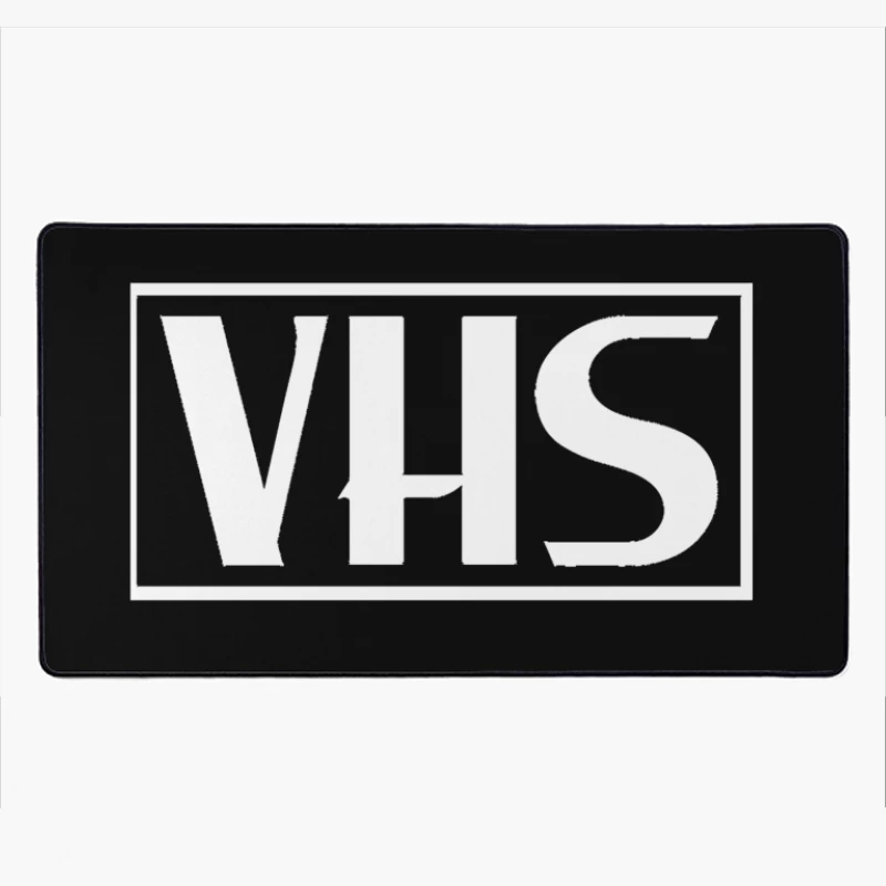 VHS Typography Outline Design Desk Mat