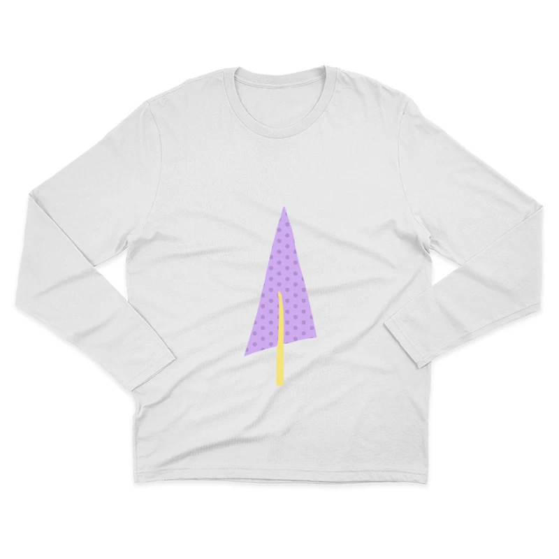 Arbre géométrique violet à pois Homme Manches Longues T-Shirt