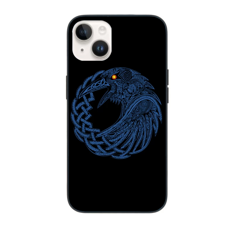 Intricate Celtic Knotwork Raven Illustration iPhone Case