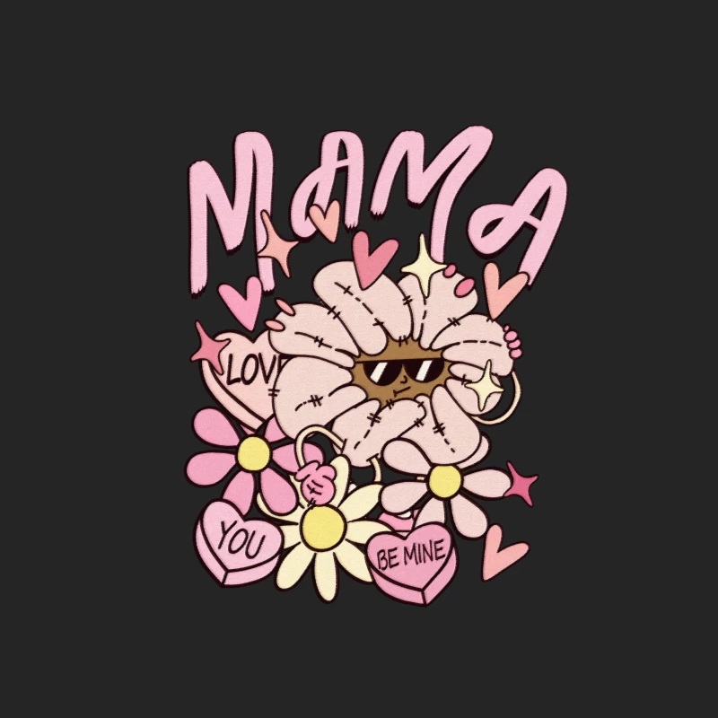 Lustige Mama Blume mit Herzen Damen Pullover Sweatshirt