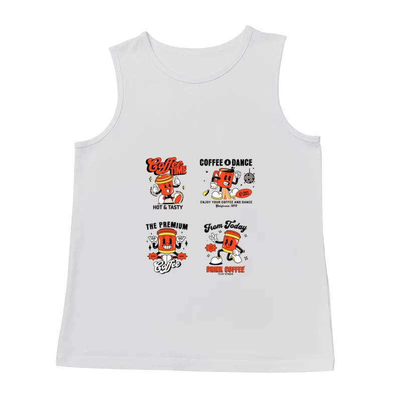 Personnage de tasse de café joyeux Homme Débardeur