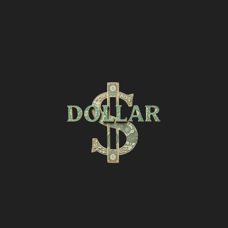 Creative Dollar Sign Typography Made from US Currency Bucket Hat