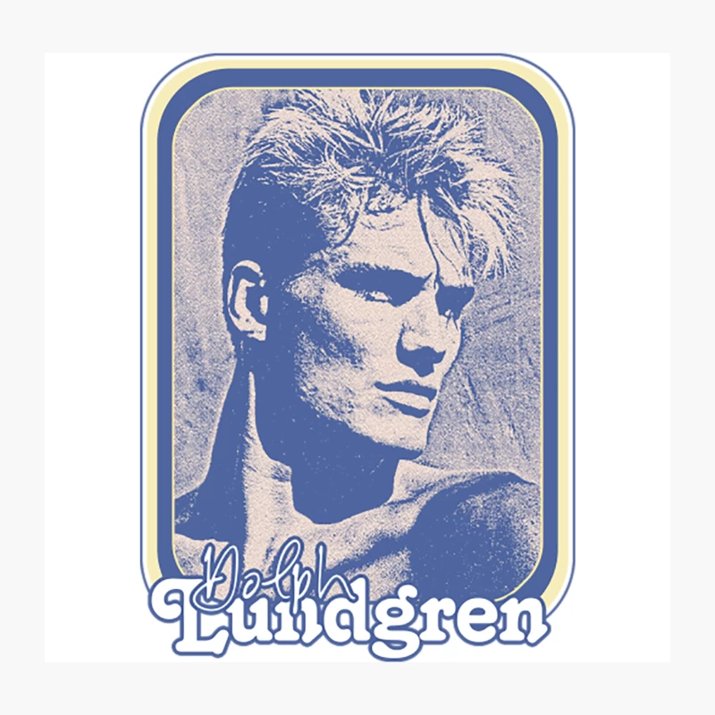 Dolph Lundgren  80s Retro Fan Design Throw Pillow