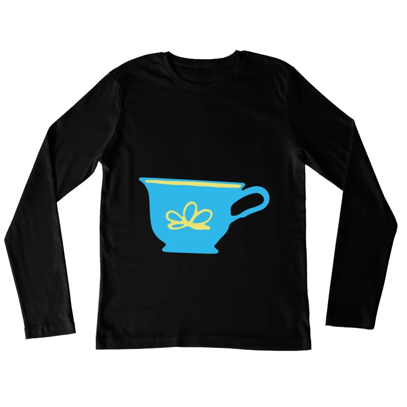 Tasse bleue avec motif déco Femme Manches Longues T-Shirt