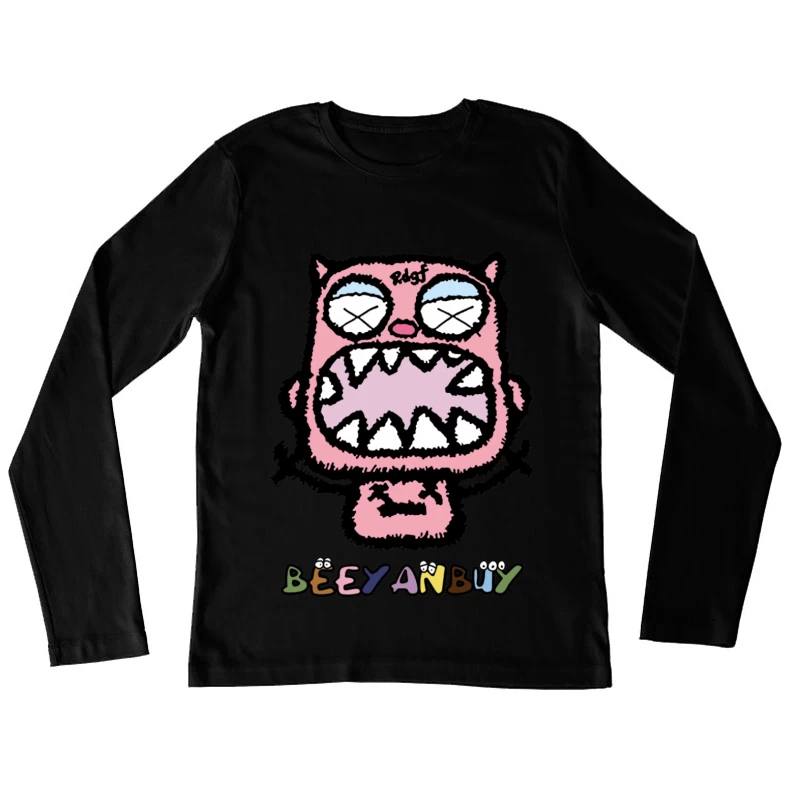 Lustiges Monster-Design Damen Langarm T-Shirt