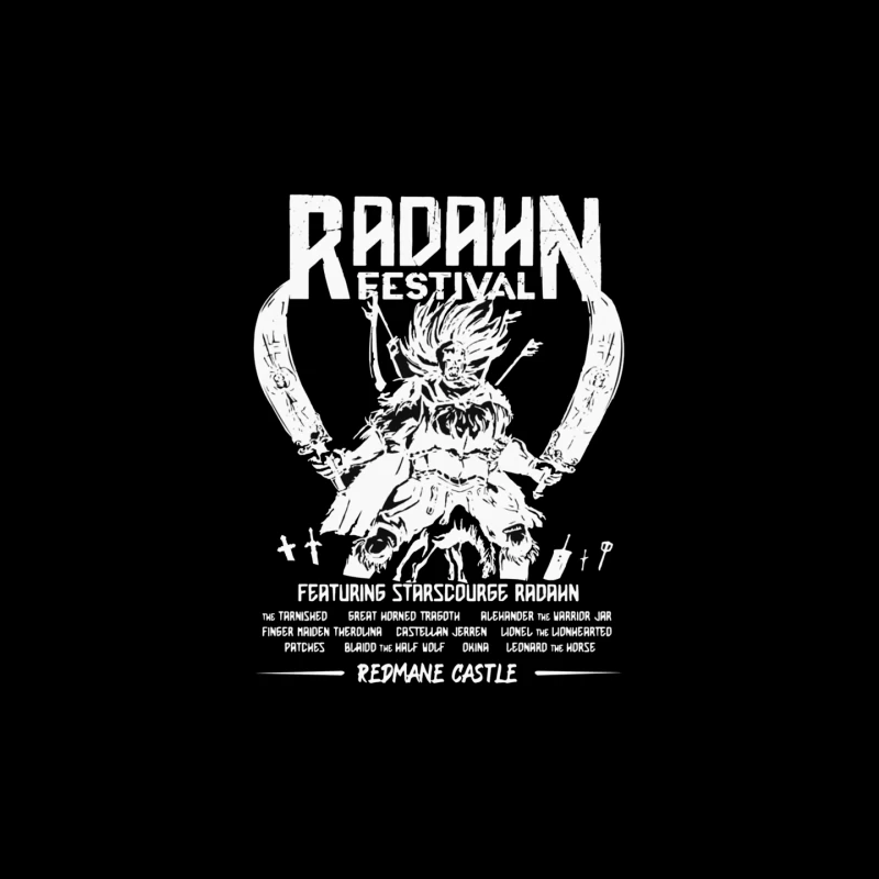 Black and White Manga-Style Festival Poster for Radahn Event Mouse Pad