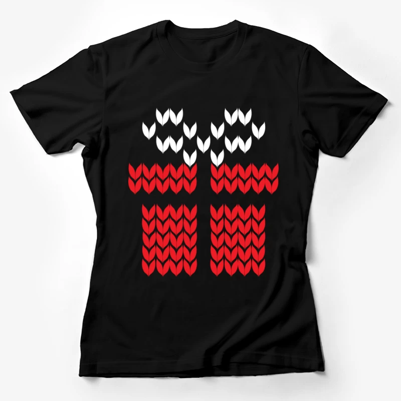 Motif de Noël en forme de fleur et de cadeau Femme T-Shirt