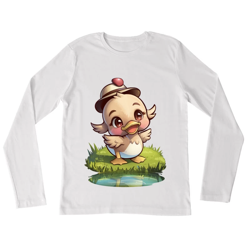 Un canard mignon dans un style cartoon Femme Manches Longues T-Shirt