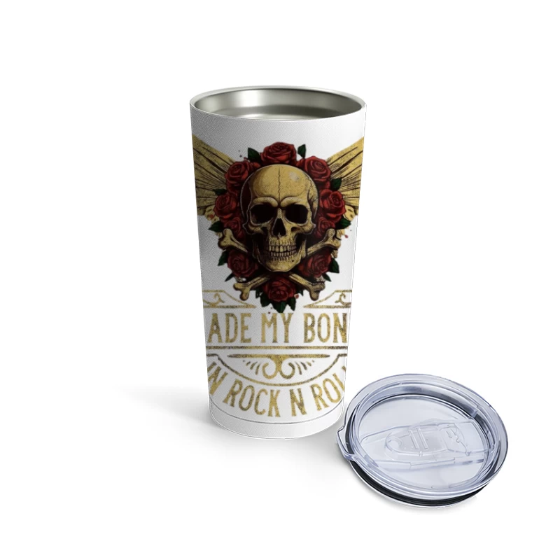 Rock and Roll Skull Design Travel Mug