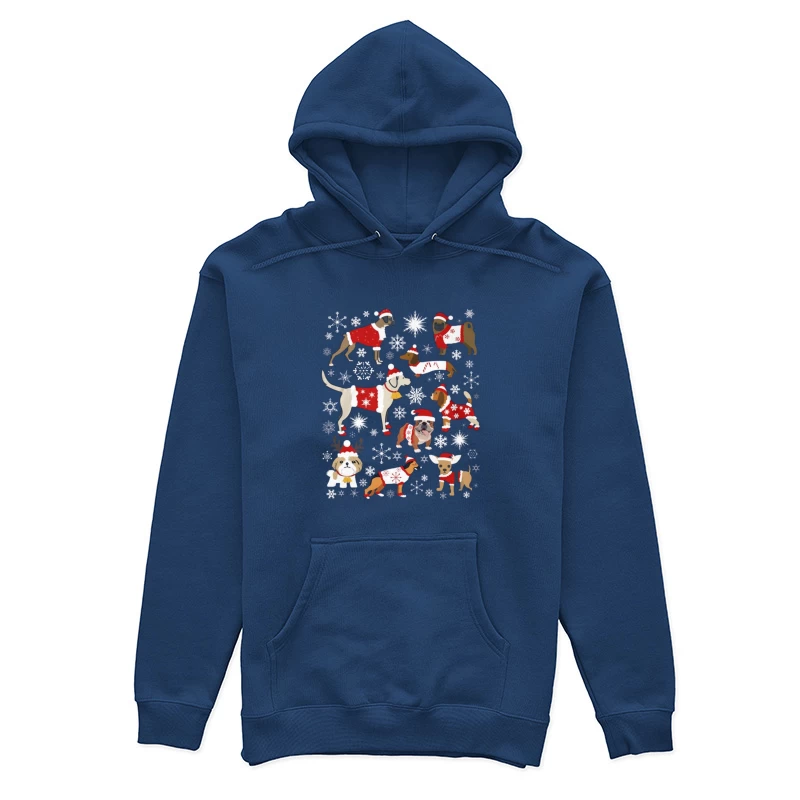 Chiens de Noël en pulls et chapeaux Femme Sweat à capuche