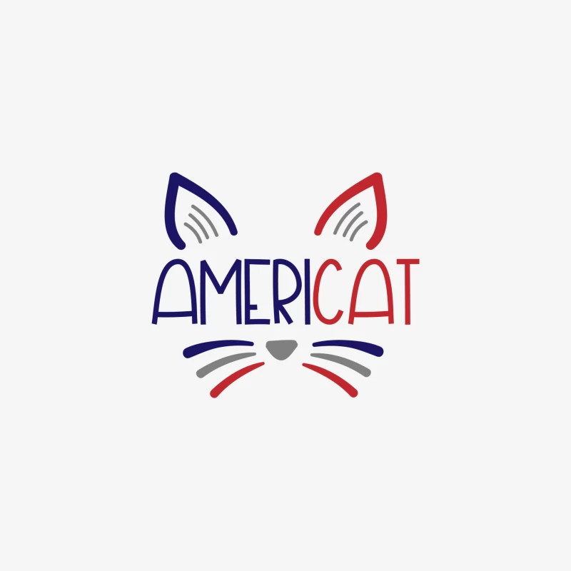 Design de chat patriotique Americat Homme Manches Longues T-Shirt
