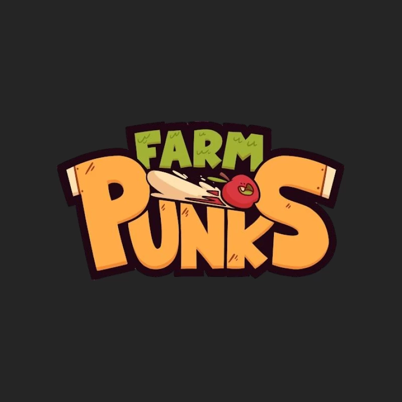 Farm Punks Logo mit fliegendem Apfel Herren Pullover Sweatshirt