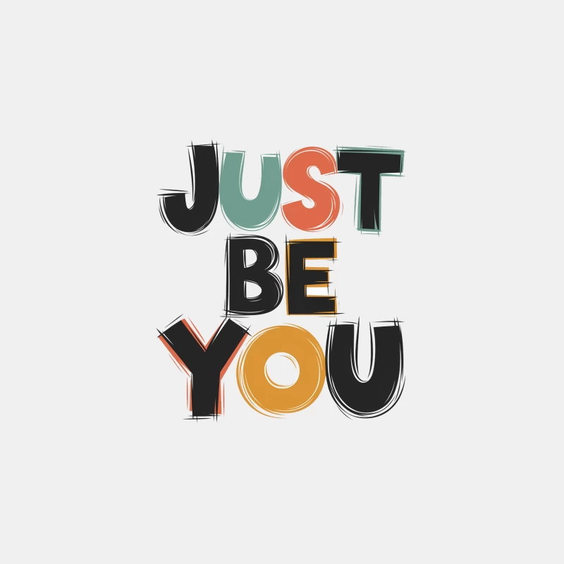 Retro Style "Just Be You" Motivational Typography Design Male Tank Top