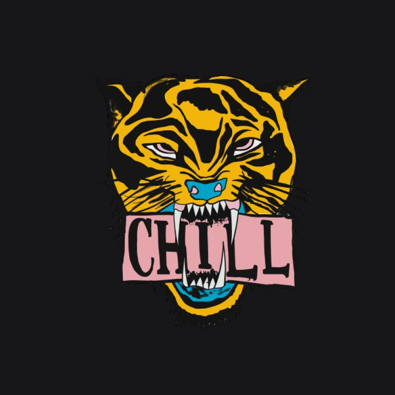 Tiger-Design mit Chill-Nachricht Damen Pullover Hoodie