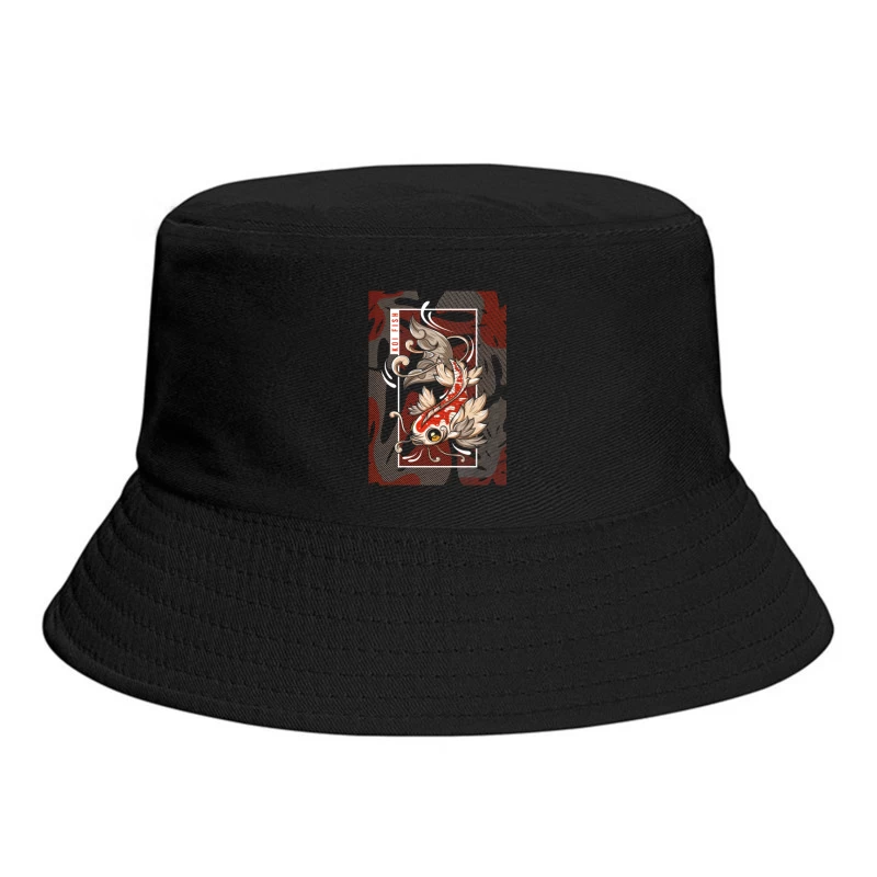 Koi Fish Art with a Contemporary Edge Bucket Hat