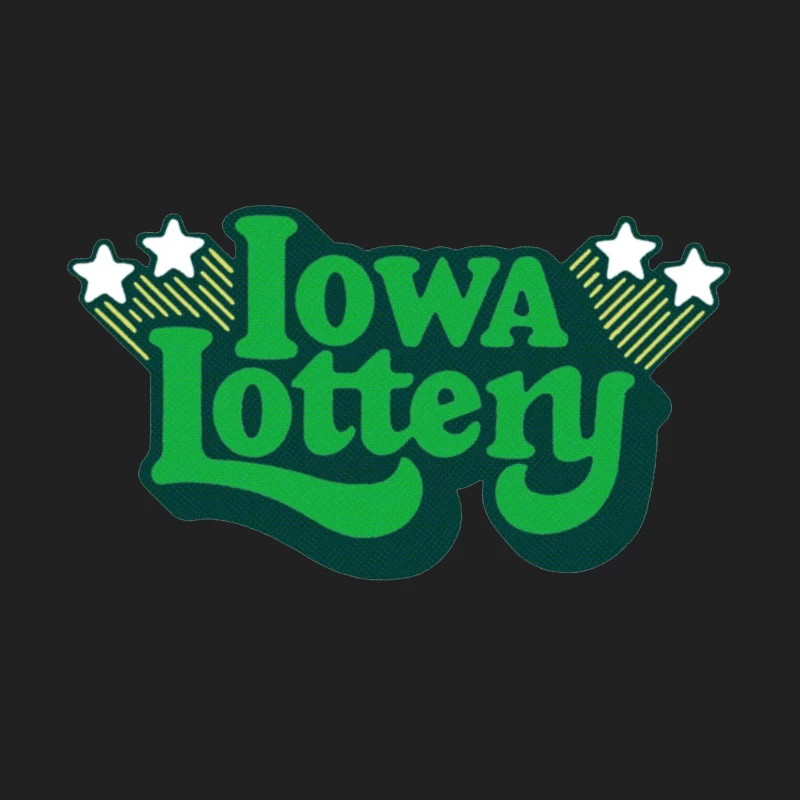 Vintage-Style Iowa Lottery Green Logo with Stars Bucket Hat