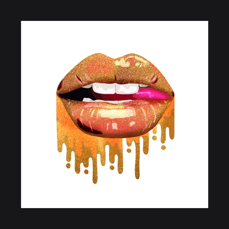 Glitzernde Lippen mit goldenen Akzenten Herren Pullover Hoodie