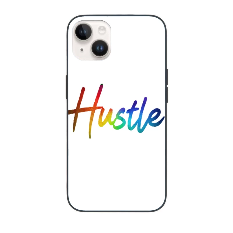 Colorful Hustle Typography iPhone Case
