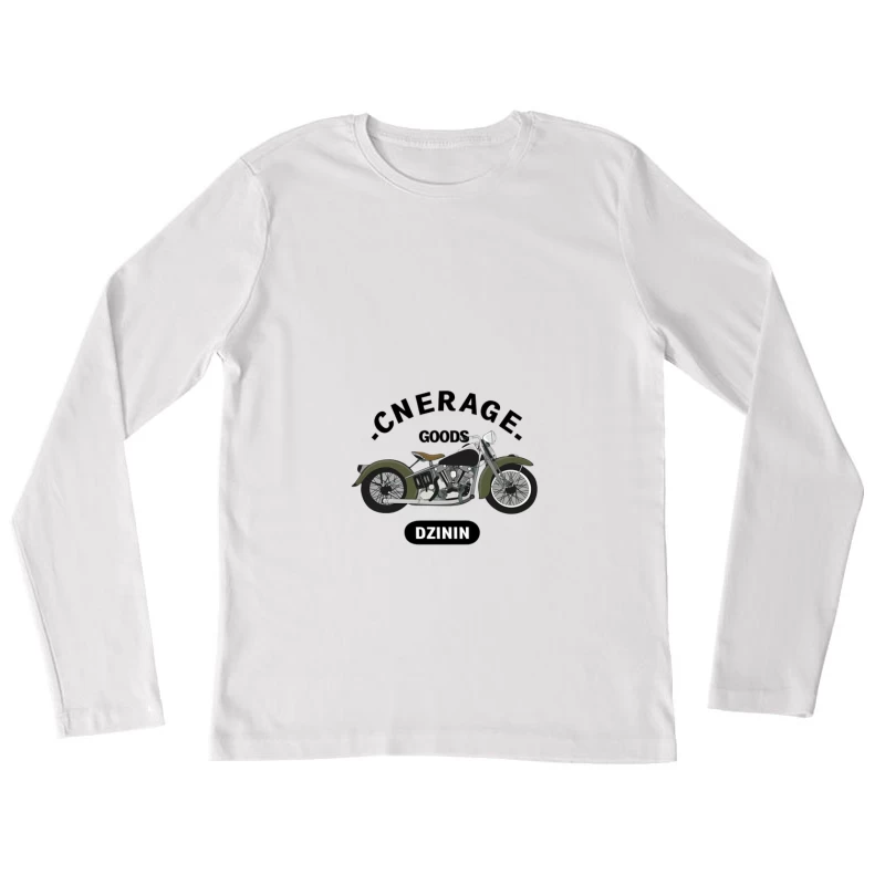 Vintage Motorrad Logo auf Motorradbekleidung Damen Langarm T-Shirt