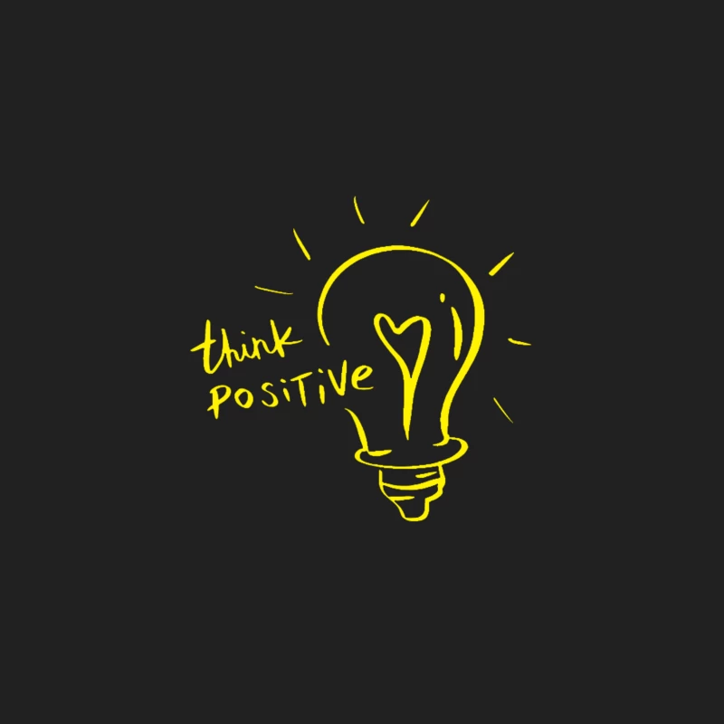 Positive Thinking Light Bulb Illustration Bucket Hat