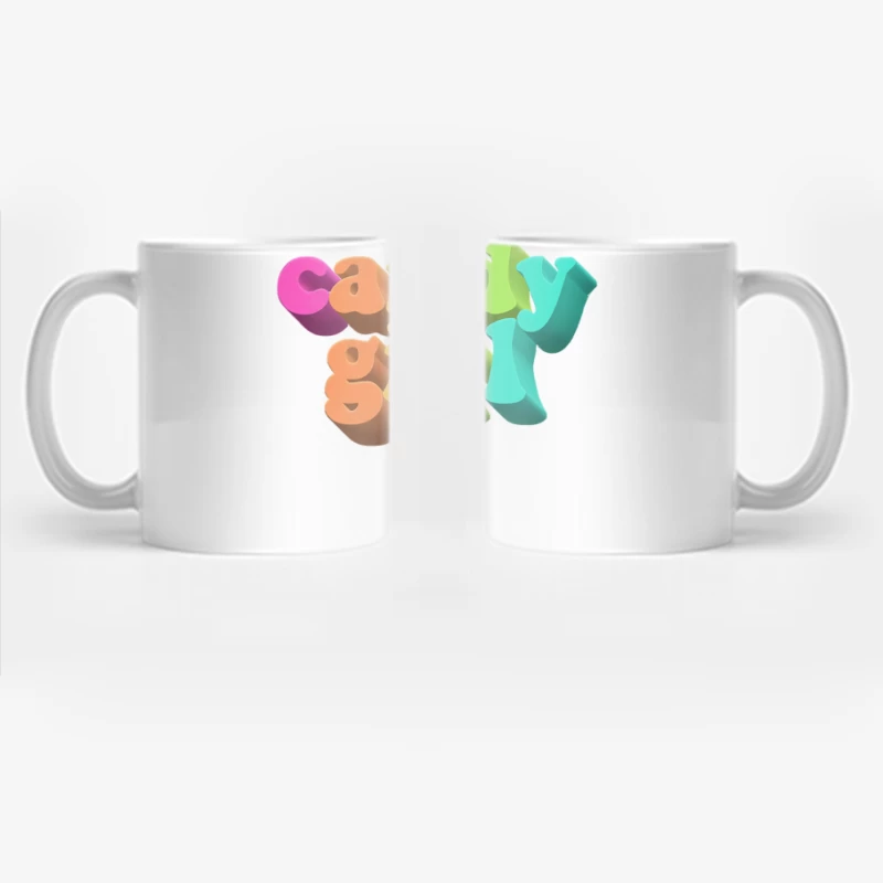 Candy Girl - Cute Rainbow Typographic Design Coffee Mug