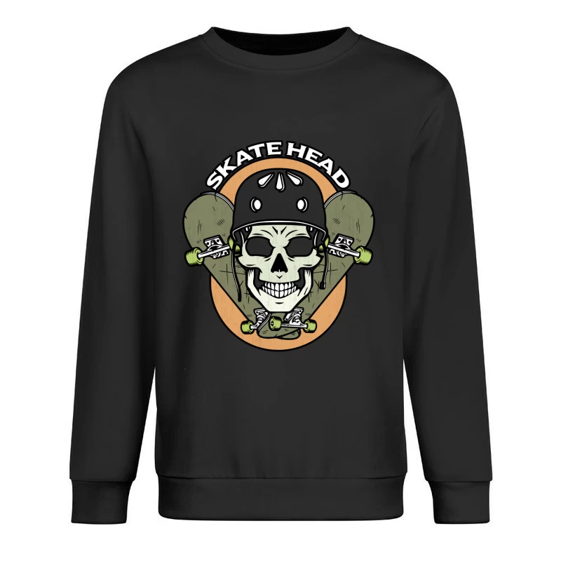 Skater Totenkopf mit Helmlinie Herren Pullover Sweatshirt