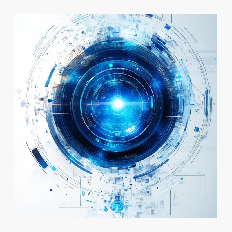 Futuristic Digital Circular Technology Concept Pin