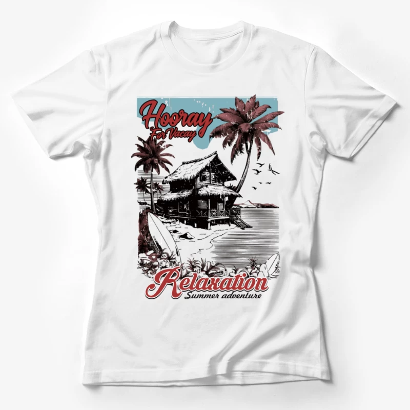 Hütte am Strand für Entspannung Damen T-Shirt
