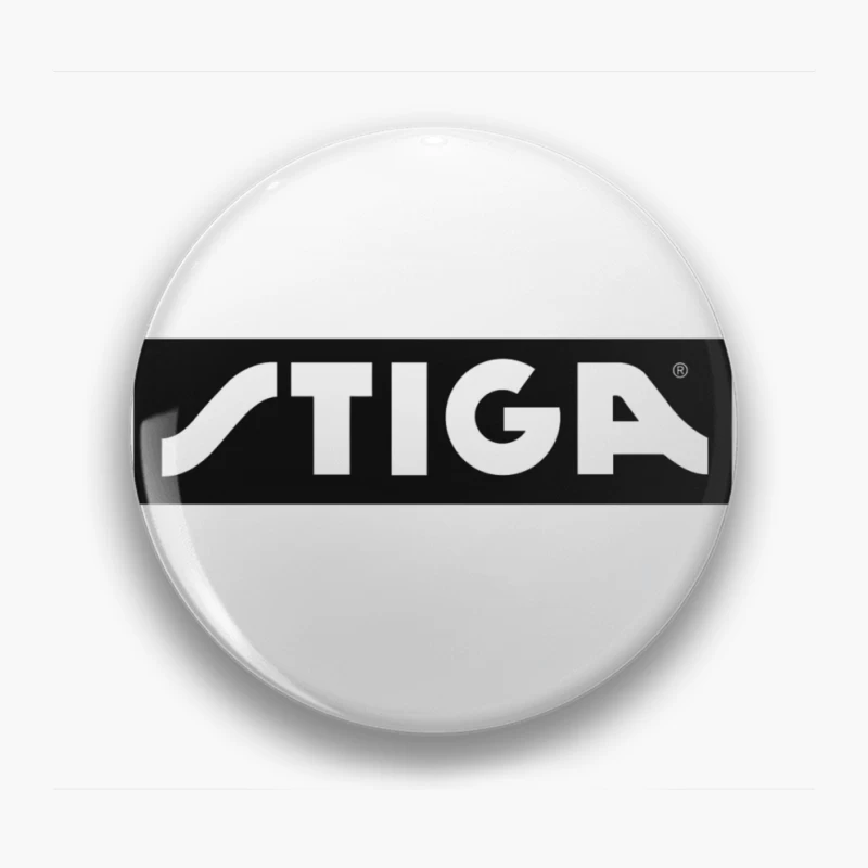 STIGA Sports Equipment Brand Logo in Black and White Pin