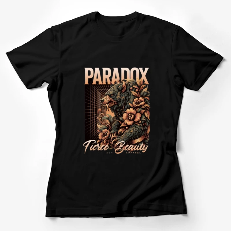 Paradoxe de l'ours, motif floral, beauté féroce Femme T-Shirt