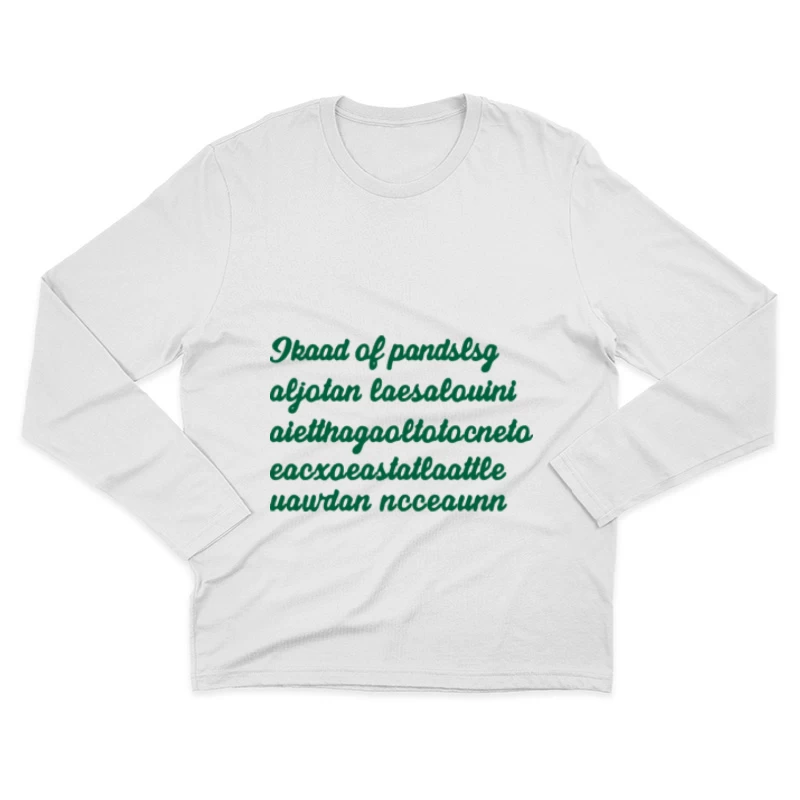 Kursive Kalligrafie in Grün Herren Langarm T-Shirt