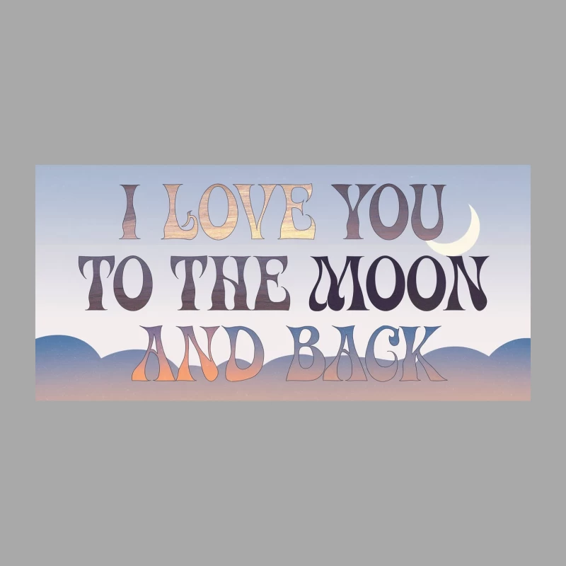Retro-Style Romantic Moon Quote Typography Female Pullover Hoodie